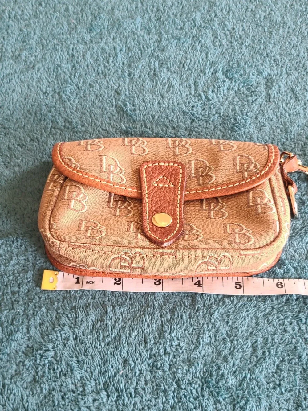 Dooney & Bourke Brown Signature Wristlet Pouch